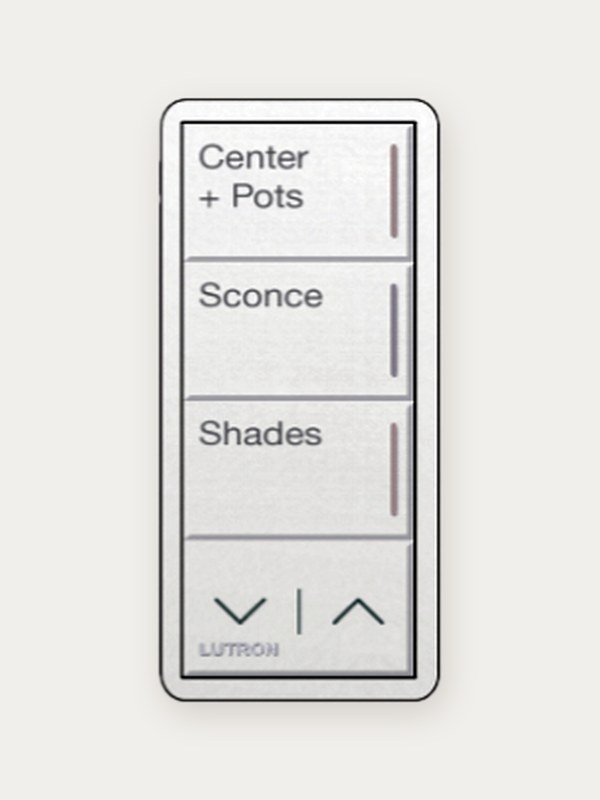 Lutron Sunnata keypad with raise and lower buttons
